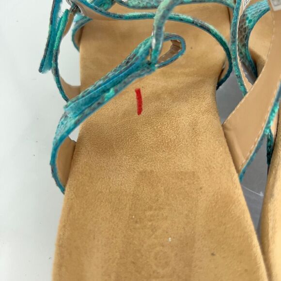 Vionic Women's Dwyn Sandal Size 10 Wedge Heel Slide Snake Patent Triple Strap - Picture 10 of 13